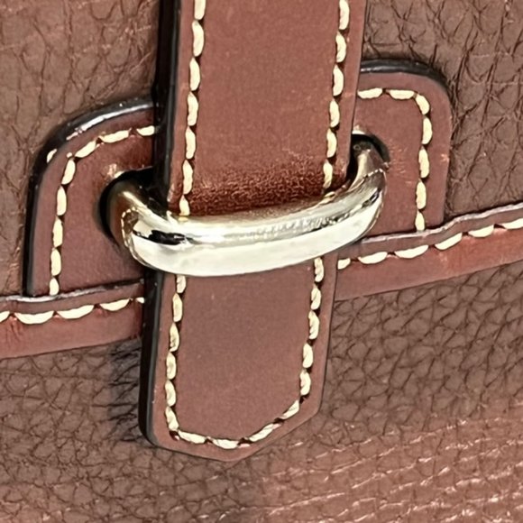 DOONEY & BOURKE Brown Pebble Leather Crossbody Bag - Picture 8 of 16